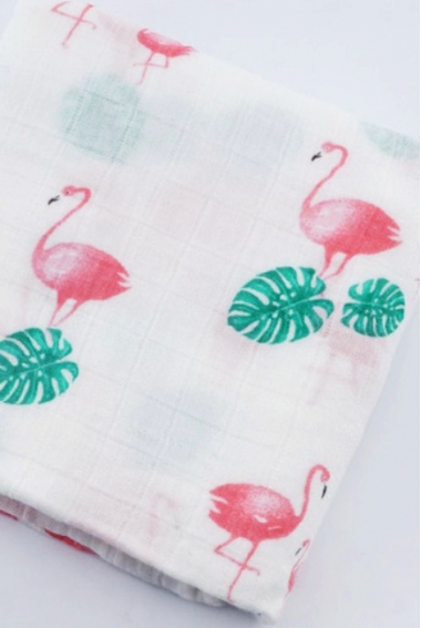 Муслиновая пеленка для новорожденных с бамбуком Diva большая, Flamingo Bamboo