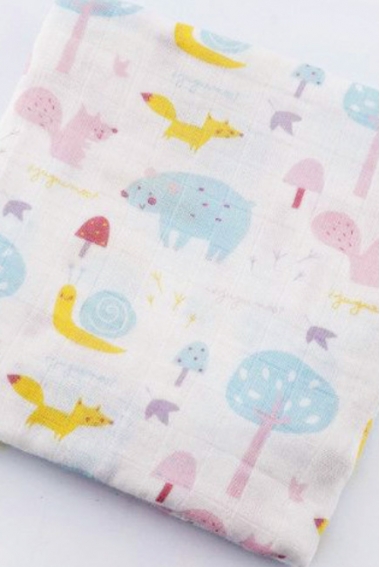 Муслиновая пеленка для новорожденных с бамбуком Diva большая, Forest