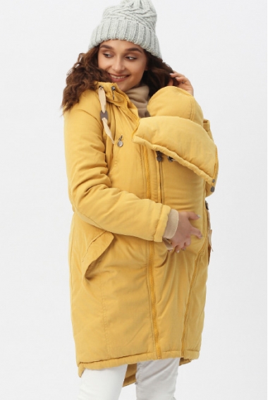 Зимняя слингокуртка - парка 3 в 1, горчичный