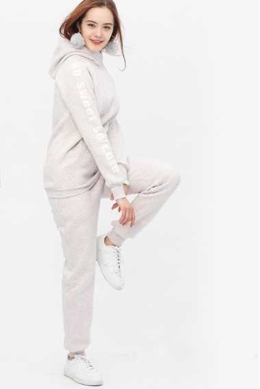 Костюм для беременных и кормящих с начесом, бежевый