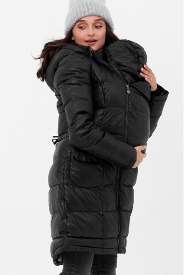 Слингопальто-слингокуртка зимняя пуховая 3 в 1, черная