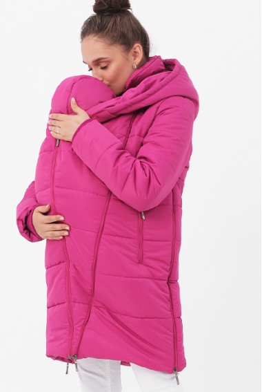 Слингокуртка-трансформер зимняя 3 в 1, розовая