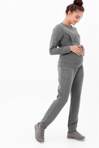 Костюм для кормящих и беременных, цвет темно-серый меланж