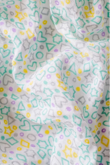 Муслиновая пеленка для новорожденных Adam Stork большая, Lovely Stars