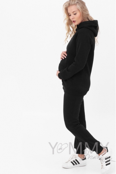 Костюм для беременных и кормящих утепленный, черный
