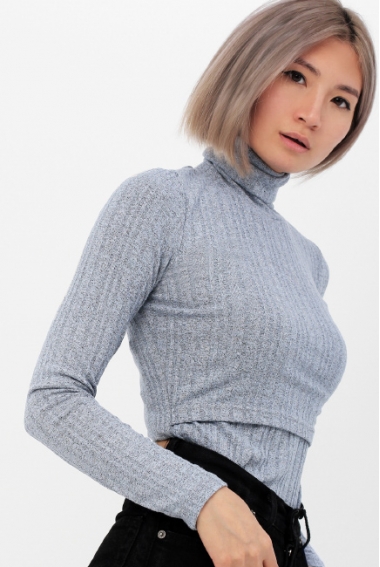 Водолазка для беременных и кормящих, цвет голубой меланж