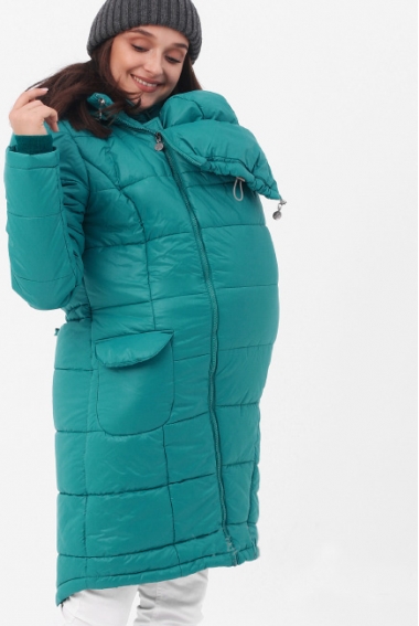 Слингопальто-слингокуртка зимняя 3 в 1, морская волна