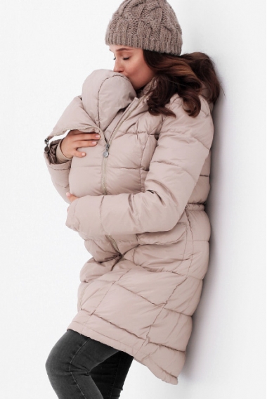 Слингопальто-слингокуртка зимняя пуховая 3 в 1, бежевый