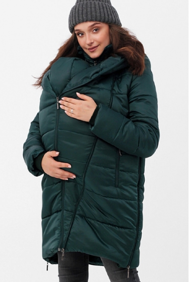 Слингокуртка-трансформер зимняя 3 в 1, зеленая