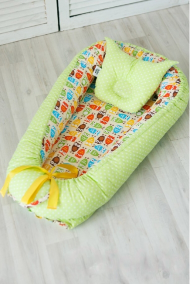 Кокон-гнездышко для новорожденных Babynest Owl sand