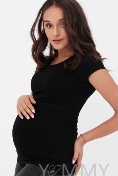 Футболка для кормящих и беременных, цвет черный