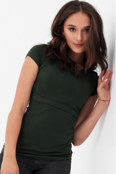 Футболка для беременных и кормящих, милитари