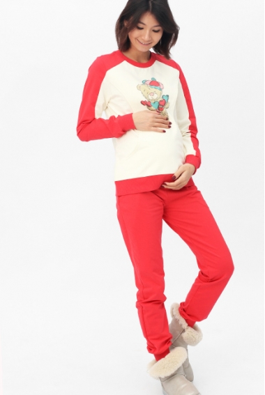 Костюм для беременных и кормящих "Мишка", коралловый