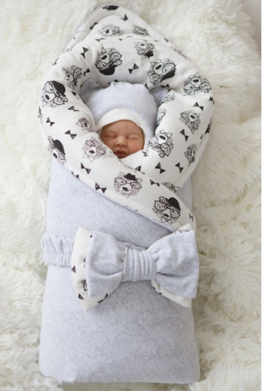 Комплект на выписку для новорожденных зимний Light grey bears (7 предметов)