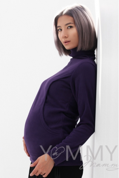 Толстовка для кормящих и беременных флисовая, фиолетовая