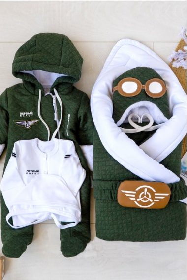 Комплект на выписку холодная зима Aviator (6 предметов)