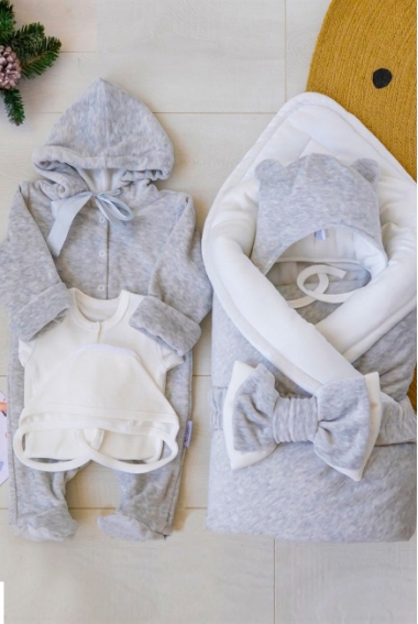 Комплект на выписку на зиму Light grey (7 предметов)