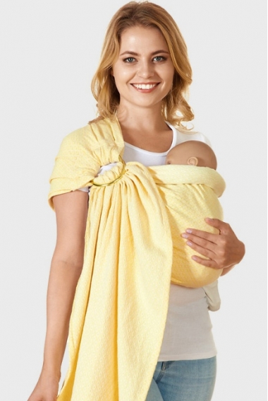 Слинг с кольцами Mums Era алмазного плетения, желтый