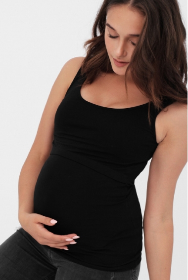 Майка для беременных и кормящих, цвет черный