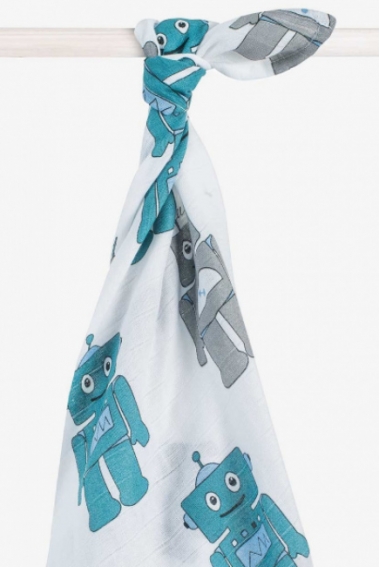 Муслиновая пеленка/простынь для новорожденного Jollein большая, Robot