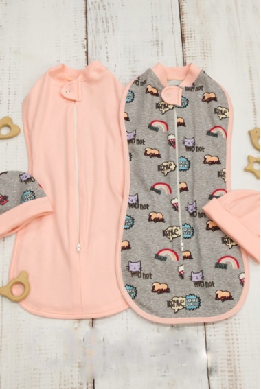 Комплект пеленок-коконов утепленный, цвет Space Cats