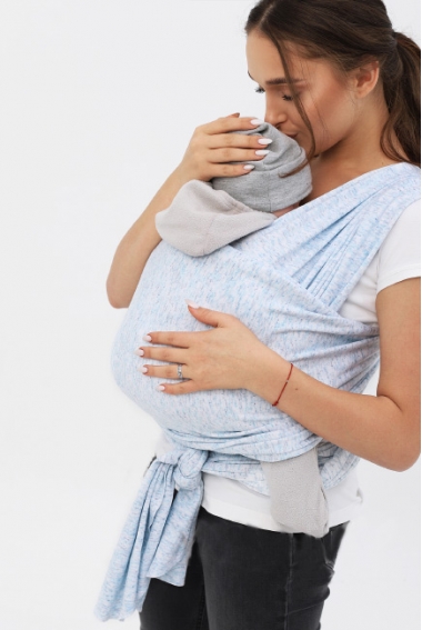 Трикотажный слинг-шарф, голубой меланж