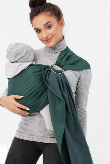 Слинг с кольцами YM, изумруд/серый