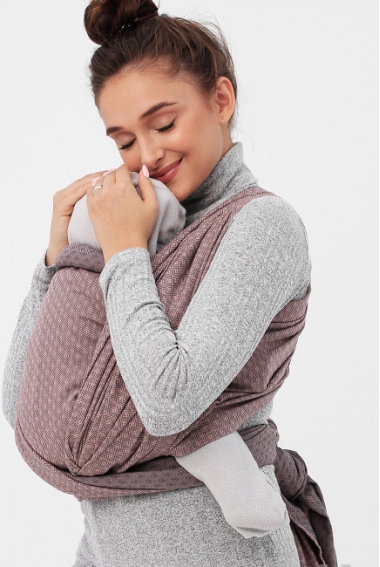 Слинг-шарф алмазного плетения YM, беж/серый