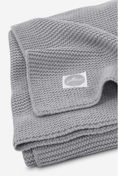 Плед для новорожденных вязаный Jollein Basic, серый, средний