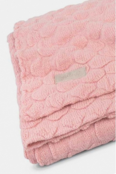 Плед для новорожденного вязаный Jollein Fancy, розовый, средний