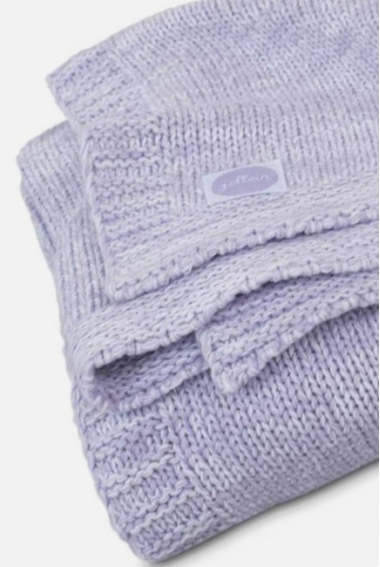 Плед для новорожденных вязаный Jollein Melange, лиловый, средний