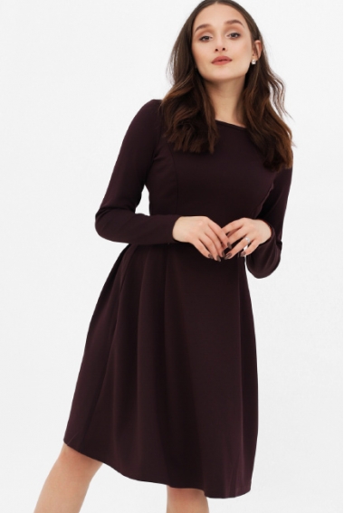 Платье для беременных и кормящих юбка со складками, цвет бургунди