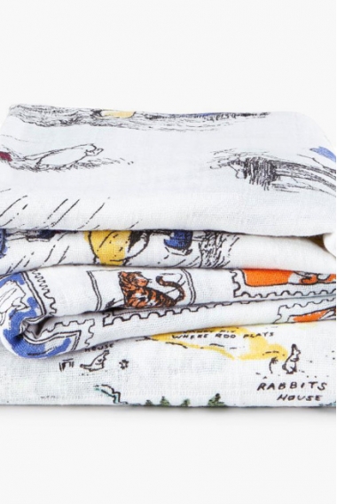 Муслиновые пеленки для новорожденных Aden&Anais средние, набор 3, Winnie The Pooh