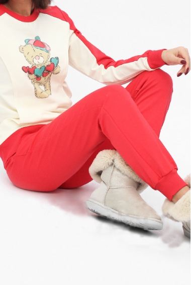 Брюки для родивших и беременных универсальные, спортивные из футера коралловые