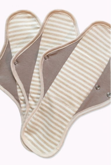 Набор 3 шт. ночных многоразовых женских прокладок BIO, полоска