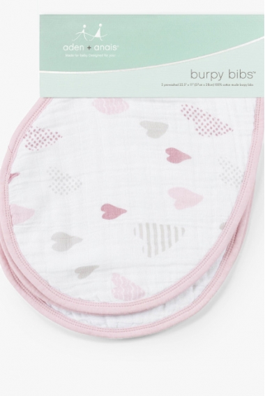 Слюнявчик Aden&Anais 2в1, набор из 2 штук, Heart Breaker