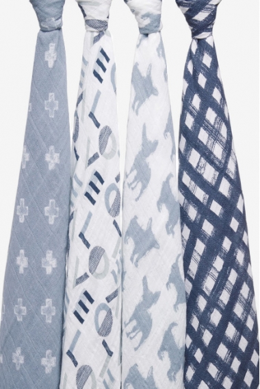 Пеленки муслиновые Aden&Anais для новорожденных большие, набор 4, Waverly