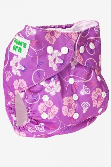 Многоразовый подгузник "Mums Era" Клематис, фиолетовый (1 вкладыш)
