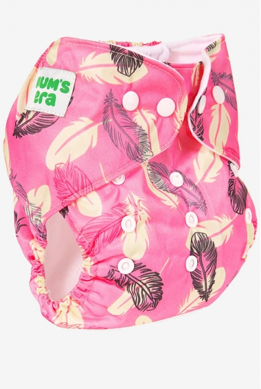 Многоразовый подгузник "Mums Era" Перышко, розовый (1 вкладыш)