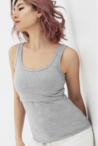 Майка для кормящих и беременных, цвет серый меланж
