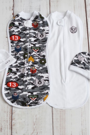Комплект пеленок-коконов для новорожденных, Military