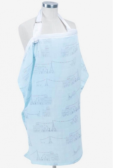 Накидка для кормления муслиновая Bebe Au Lait, Carousel Blue Накидка для кормления муслиновая Bebe Au Lait, Carousel Blue