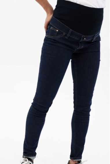 Джинсы скинни для кормящих и беременных, цвет темный деним