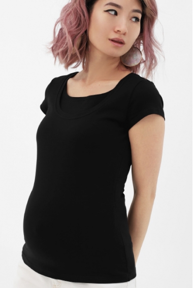 Футболка для беременных и кормящих, цвет черный