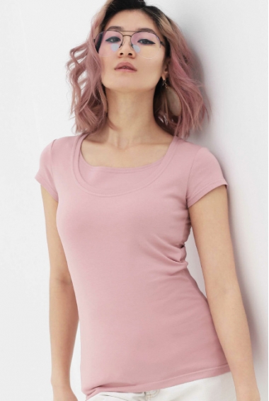 Футболка для кормящих и беременных, пудрово-розовая