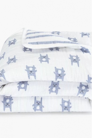 Фланелевое муслиновое одеяло Aden Anais, синее