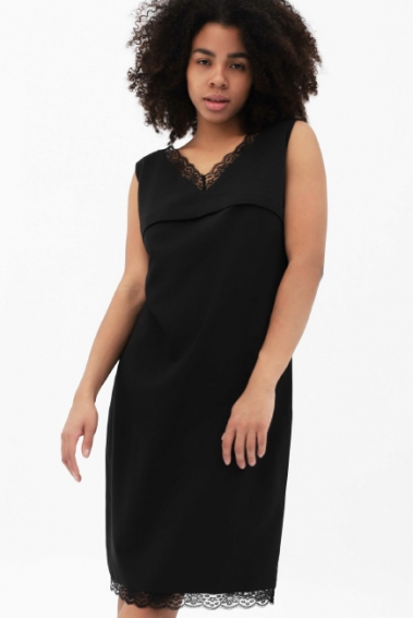 Платье для кормящих и беременных с кружевом, черное