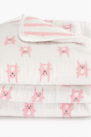 Муслиновое фланелевое одеяло Aden Anais, Bunny Pink