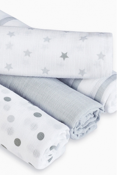 Муслиновые пеленки Aden by Aden&Anais, большие, набор 4, Dove