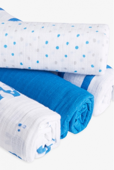 Муслиновые пеленки для новорожденных Aden by Aden Anais, большие, набор 4, Elephants